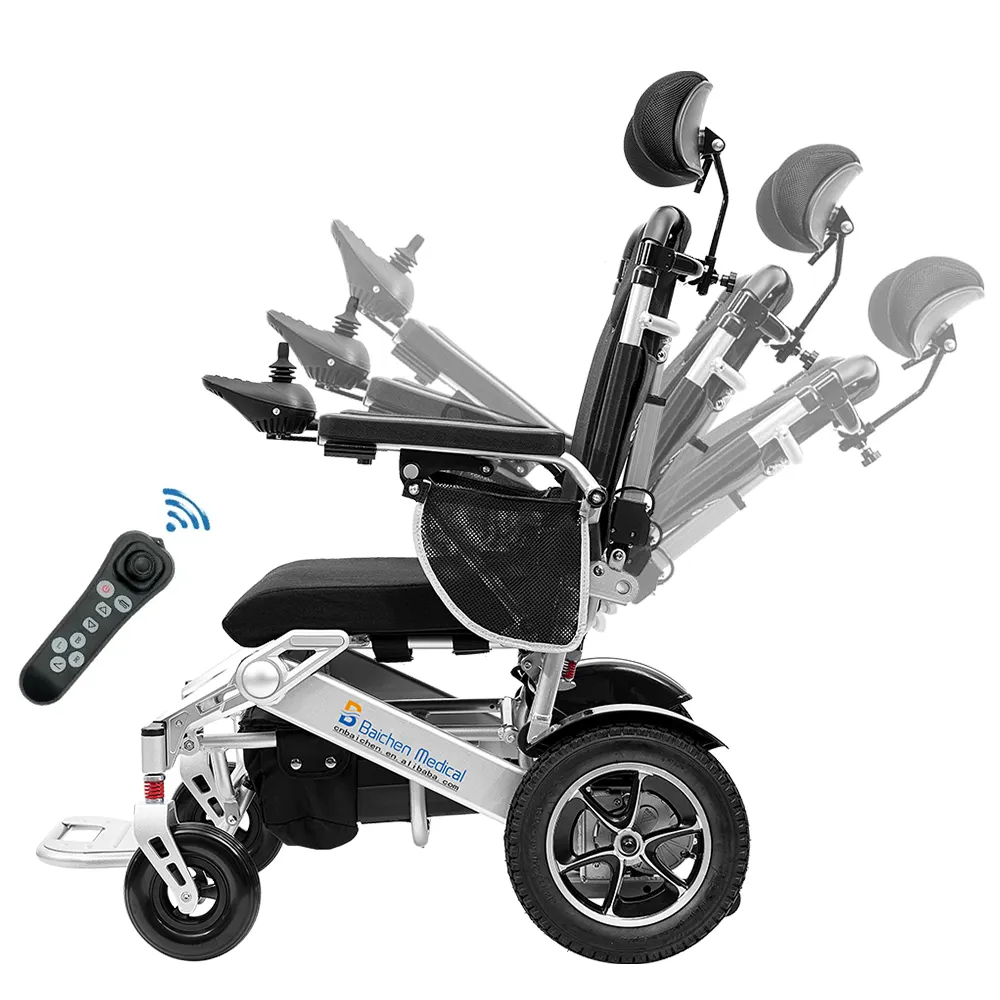 Prodotti più venduti 2024 sedia a rotelle elettrica automatica con schienale reclinabile per disabili e anziani