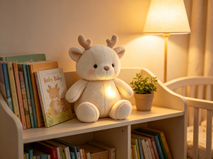 Animal en peluche lumineux doux et sûr pour les yeux, compagnon silencieux pour l'heure du coucher, remplace la veilleuse électrique pour la chambre de bébé, vente en gros - Product Image 4