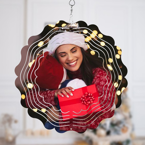 Molinetes de Viento Metálicos Holográficos de 8 y 10 Pulgadas, Decoración Navideña para Jardín, Artículos para Sublimación, para Diseños Personalizados - Product Image 3
