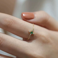 Bagues de fiançailles élégantes et raffinées en argent sterling 925 plaqué or, avec zircon vert, de haute qualité