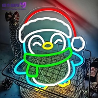 Insegna LED Neon a Forma di Oca Natalizia Dimmerabile, Decorazione Murale Natalizia per Feste, Camera da Letto, Caffè, Casa, Portico e Stanza dei Bambini