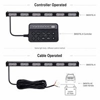 Barra de Luces de Emergencia de 36 Pulgadas con Lente Ahumada, ECE R65 XA2 SAE J595 IP67, 72 LED, 22 Patrones de Destello, Sensor Día/Noche Automático, 12-24V