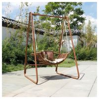 Ensemble de chaises suspendues d'extérieur imperméables Prima, en rotin PE, avec structure en métal, auvent solaire, pour jardin, balcon, terrasse, meubles de loisirs