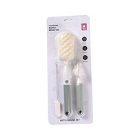 Brosse à biberon en éponge PP multifonctionnelle avec poignée droite, brosse pour tétine, ensemble de nettoyage pour biberons et tasses de bébé