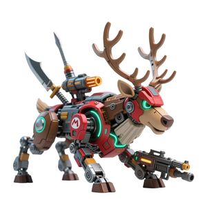 PVC와 플라스틱 수지 재료를 가진 수제 주문 기계 봉제 사슴 크리스마스 만화 장난감 교육 조립 블록 세트 - Product Image 2