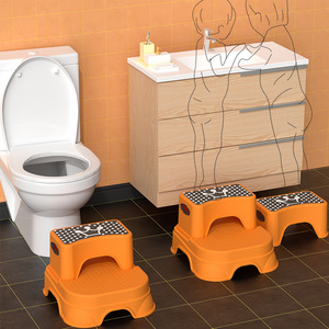 Baby Guard Town Children's <b>Step</b> Stool Non Slip <b>Plastic</b> 2 Tier For Toilet And Sink 3-6 Years Old - Product Image 1