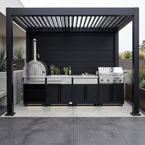 Pérgolas de Aluminio en Oferta, Cocina Exterior de Diseño Moderno, Mueble de Cocina Exterior Modular de Acero Inoxidable 304 con Gazebo - Product Image 1