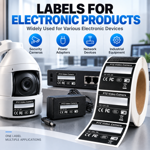 Custom Electronics Equipment Labels Silver PET Self Adhesive Roll <strong>Stickers</strong> For Compliance And Product Identification - Product Image 5
