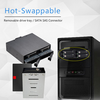 4Bay 2,5 Bandeja extraíble Hot Swap Backplane SATA Enclosure SSD HDD Mobile Rack para 5,25 Drive Bay
