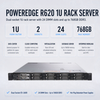 Serveur Rack R620 R650 R660 R610 R630 1U 24 DIMM HPC pour Bases de Données, Applications Extensibles, Deep Learning, Bare Metal