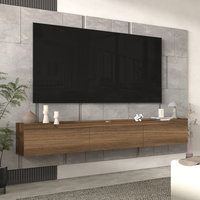 Kainice Meuble TV Mural Flottant Moderne en Bois Massif avec Support et Tiroir Relevable pour Salon