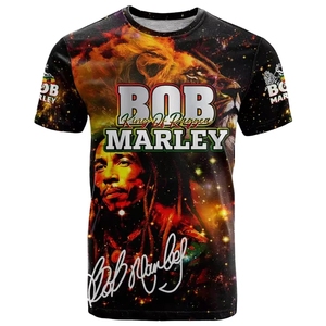 T-shirt à manches courtes unisexe pour hommes et femmes, vêtements de style <span class=keywords><strong>Bob</strong></span> <span class=keywords><strong>Marley</strong></span> <span class=keywords><strong>Reggae</strong></span> 3D, mode 2025 - Product Image 3