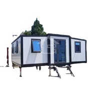 Maison conteneur préfabriquée de luxe à double aile extensible, villa moderne étanche, hôtel, hébergement, installation rapide, mini-cabane pliable