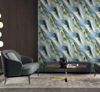 Panneau mural décoratif en PVC effet marbre, composite ondulé, imperméable et ignifuge, haute brillance, pour salon, hôtel et villa