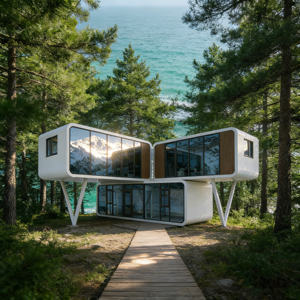 บ้านสำเร็จรูปทรงแอปเปิ้ล <span class=keywords><strong>3</strong></span> ห้องนอน <span class=keywords><strong>2</strong></span> ห้องน้ำ 1 ห้องครัว  แบบตู้คอนเทนเนอร์เหล็ก  เป็นมิตรกับสิ่งแวดล้อม ติดตั้งง่าย ดีไซน์ทันสมัย ใช้เป็นบ้านหรือสำนักงาน - Product Image 3