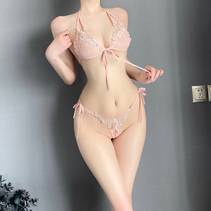 Intimo <span class=keywords><strong>Sexy</strong></span> Estivo da Donna con Motivo in Pizzo, Tinta Unita, Semplice, con Spalline e Apertura all'Inguine - Product Image 5