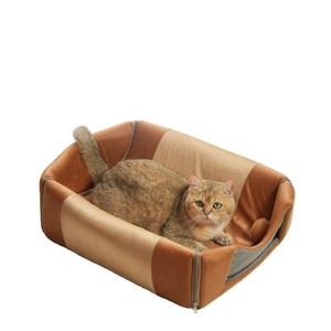 Coussin pour chat en forme de demi-lune, motif dessin animé, éponge 3D épaisse, rembourré, pour toutes les saisons, pour le sommeil des chats - Product Image 2