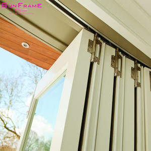 Современная наружная алюминиевая двустворчатая дверь патио с двухслойным звуконепроницаемым стеклом Складная внешняя конструкция аккордеона - Product Image 6