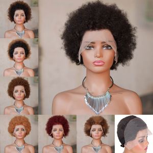 <b>Afro</b> Kinky Curly for Lace Front <b>Wig</b> with High Volume <b>Afro</b> Curl Human Hair Pixie <b>Wig</b> for Black Women 13x4 Lace Frontal Fluffy <b>Wig</b> - Product Image 5
