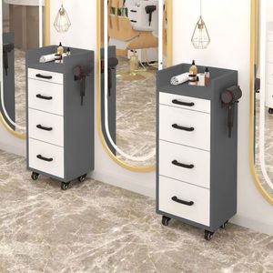 Professional White Rolling Barber Spa Facial Metal Hair Salon Beauty Salon Hairdressing <b>Trolley</b> Carts - Product Image 2