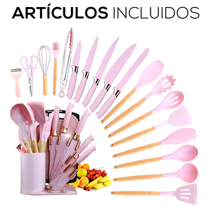 Accesorios de Cocina de Acero Inoxidable, Juego de Utensilios de Cocina de Silicona, Juego de Cuchillos de Cocina - Product Image 4