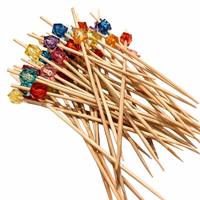 Heetverkopende wegwerp bamboe fruitprikkers 110 mm lang sushi spiesjes Teppo stick