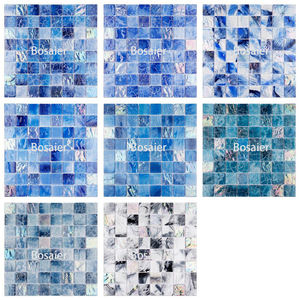 Mosaico de Vidrio Cristal Iridiscente para Pared Interior y Piscina en Verde Oscuro de Gran Venta - Product Image 3