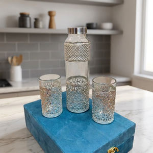 Silver Plated Bottle and 2 Glass Set with <b>Gift</b> <b>Box</b> - Product Image 2