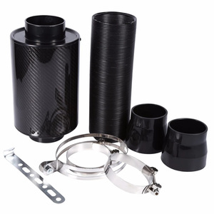 Kit de boîtier d'admission d'air en fibre de carbone avec filtre à haut débit pour modification automobile 76 mm avec collier de serrage - Product Image 1