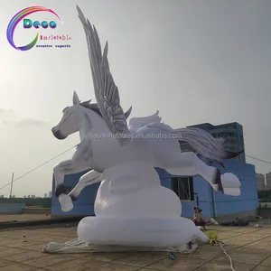 Şişme Pegasus hayvan karikatür beyaz şişme uçan at kanatlı