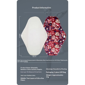 Nuevas Toallas Sanitarias Lavables de Microfibra Tamaño M, Impermeables y Anti-Fugas, 260mm, para el Cuidado Menstrual Femenino - Product Image 2