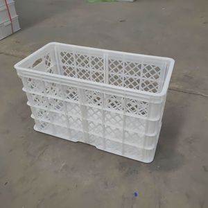 Rectangular Plastic Storage <b>Basket</b> 680x330x390 <b>Stackable</b> Mesh Egg Vegetable Crate HDPE Injection Molding - Product Image 1