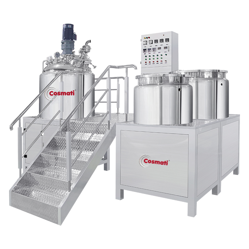 Vacuum defoaming emulsifier mixer machine emulsion cosmetic mixing heating tank 50kg liquid soap making mixer vacuum mixing tank
