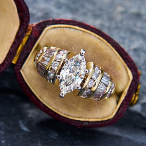 Anello Marquise Bicolore con Sei Punte, Design Elegante per Donne - Product Image 3