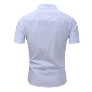 เสื้อเชิ้ตผู้ชายไซส์ใหญ่แฟชั่นฤดูร้อนแขนสั้นสำหรับกิจกรรมกลางแจ้ง ผ้าฝ้าย 100% พิมพ์ลายสกรีน สีพื้น ระบายอากาศได้ดี สไตล์ลำลอง ขายส่ง - Product Image 3