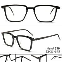 Monture de lunettes haut de gamme en corne de buffle véritable, faite à la main, couleur unie, pour hommes et femmes, noire, logo personnalisable