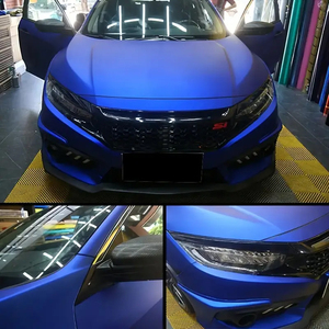Film Vinyle Adhésif Mat PVC/PET Bleu pour Voiture, Effet Peinture Originale, Sans Bulles, Décalcomanie Intérieure/Extérieure, Film DIY pour Changement de Couleur de Voiture - Product Image 5