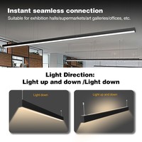 Luminaria Lineal Arquitectónica LED Negra de 4 Pies, Aluminio, 4000K, Iluminación Colgante para Taller, Oficina, Tienda, Regulable, 20W/40W/80W
