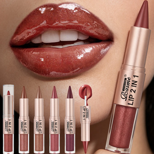 Crayon à lèvres double embout 2-en-1 personnalisé pour marque privée, waterproof, longue tenue, haute pigmentation, végétalien - Product Image 5