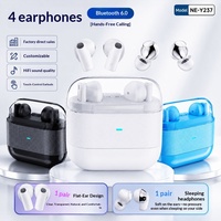 Écouteurs sans fil TWS 2-en-1 semi intra-auriculaires à clipser avec LED, étanchéité IPX6, son Hi-Fi, personnalisables OEM pour le sport et le sommeil