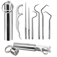 Ensemble de cure-dents en métal réutilisables portables HUFA avec support en acier inoxydable pour une utilisation de poche