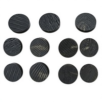 Botones de Cuerno Negro Natural de 4 Agujeros, Planos, Ecológicos, con Forma Cuadrada, Decoración con Cuentas, Proveedor Mayorista B.S International