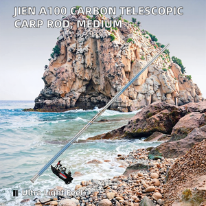 Canne à pêche télescopique en carbone composite <span class=keywords><strong>JIEN</strong></span> A100 pour la pêche en eau douce, carpe, truite, fond, action moyenne, puissance élevée, fabrication taïwanaise - Product Image 2