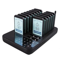 Sistema de Llamada Inalámbrico para Clientes de Cafetería: 16 Buzzers Recargables, Impermeables y Vibrantes para Restaurante