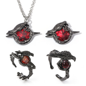 Game Love and Deepspace Red Gem <span class=keywords><strong>Badge</strong></span> Sylus Crow Cosplay Necklace - Product Image 1