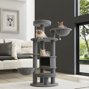 YOUME 165cm ekstra büyük kedi ağacı Modern kedi kulesi hamak kınamak tırmalama sütunu Maine Coon büyük kapalı kediler için - Product Image 3
