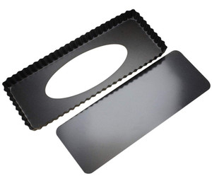 Bandeja <span class=keywords><strong>rectangular</strong></span> antiadherente <span class=keywords><strong>para</strong></span> tartas y quiche de 14 pulgadas con fondo suelto extraíble hecho de acero al carbono - Product Image 5