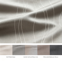 Tende Oscuranti Isolanti Ecologiche in Bambù/Cotone Grigio Tortora Chiaro, con Linee Verticali Ondulate Opache, Su Misura, Lunghezza a Terra, Trasparenti