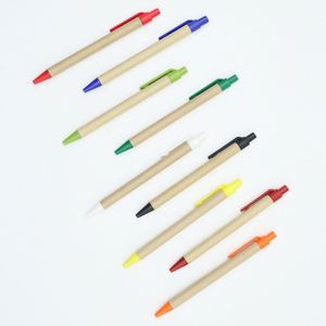 Promotion <b>Creative</b> Stationery Unique Design Plastic Full Color Ballpoint Eco Friendly Custom Recycled Paper Kraft Ball Pen - Product Image 1