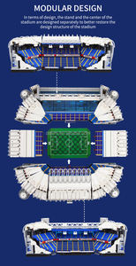 Estadio de Fútbol <span class=keywords><strong>Bernabeu</strong></span> a Escala 1:600, Modelo de Estadio para Armar, Bloques de Construcción de Juguetes con Luces - Product Image 6